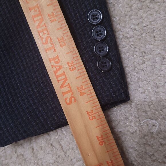 Oscar de la Renta Blazer Men 44L Blue Plaid Wool Sportscoat Jacket - Picture 7 of 16